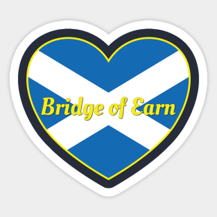 Bridge of Earn Scotland UK Scotland Flag Heart Sticker